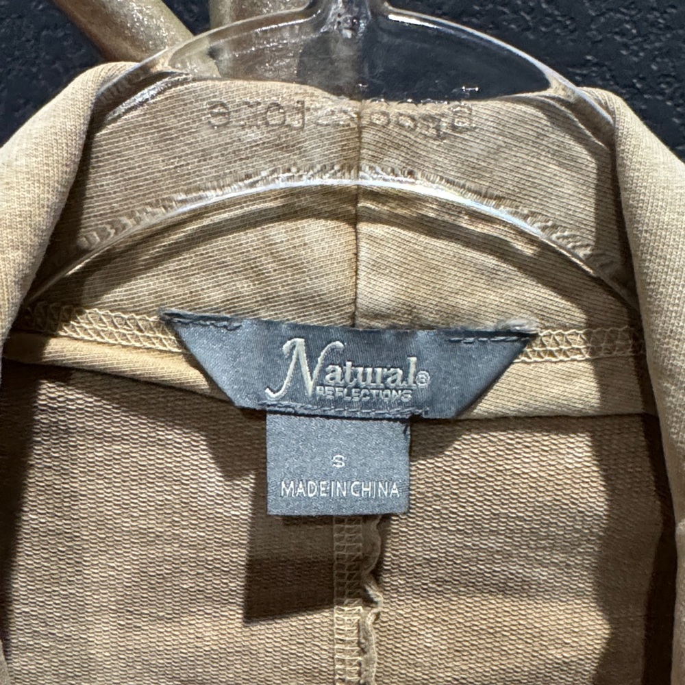 Natural Reflections Beige Knit Sleeve Cardigan Jacket Women’s Small - Picture 2 of 9